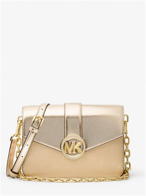 michael kors md conv shldr|Carmen Medium Metallic Convertible Shoulder Bag .